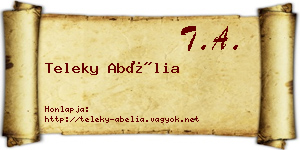 Teleky Abélia névjegykártya